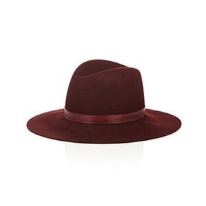 JANESSA LEONE Burgundy Wool Fedora